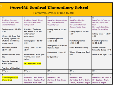 Week at a Glance Dec 15-19