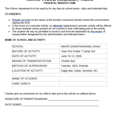 Eagle Bay Permission Form